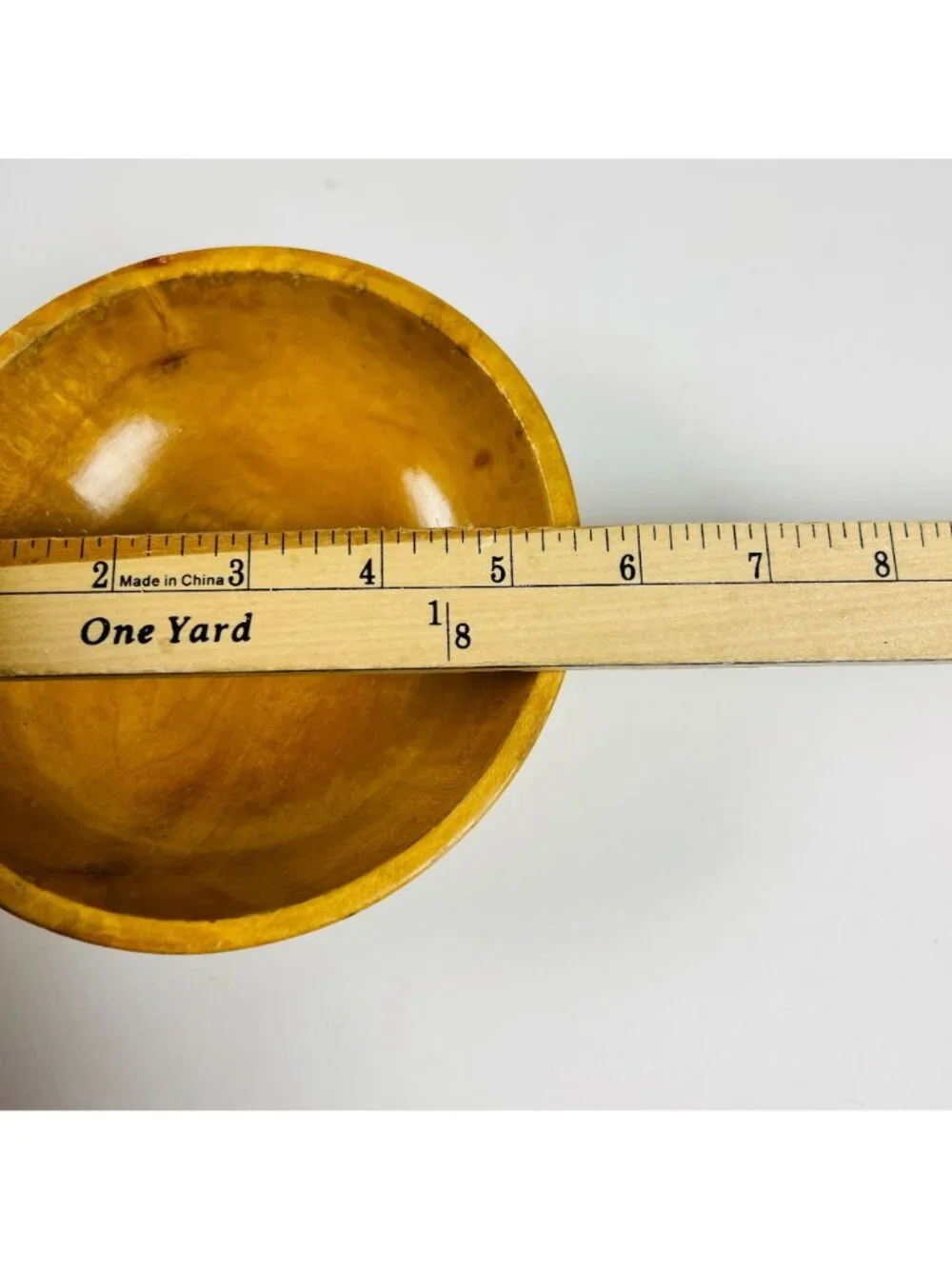 Vintage Occupied Japan Wooden Bowls 4 Floral Yellow & Green Rustic Decor